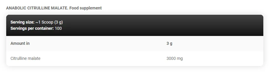 Anabolic Citrulline Malate | 100 Servings