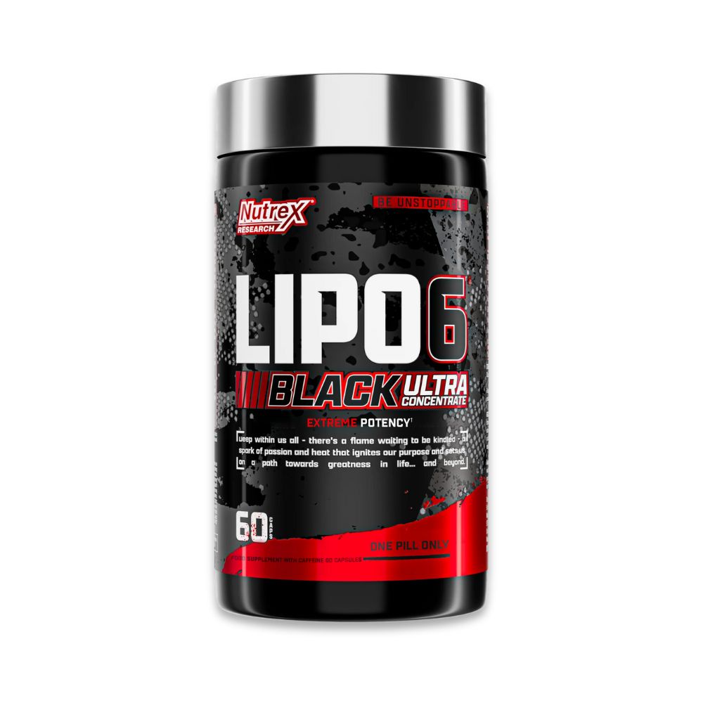 Nutrex Research Lipo-6 Black Ultra Concentrate | Thermogenic Energizing Fat Burner Supplement, Increase Weight Loss, Energy & Intense Focus |60 Capsules