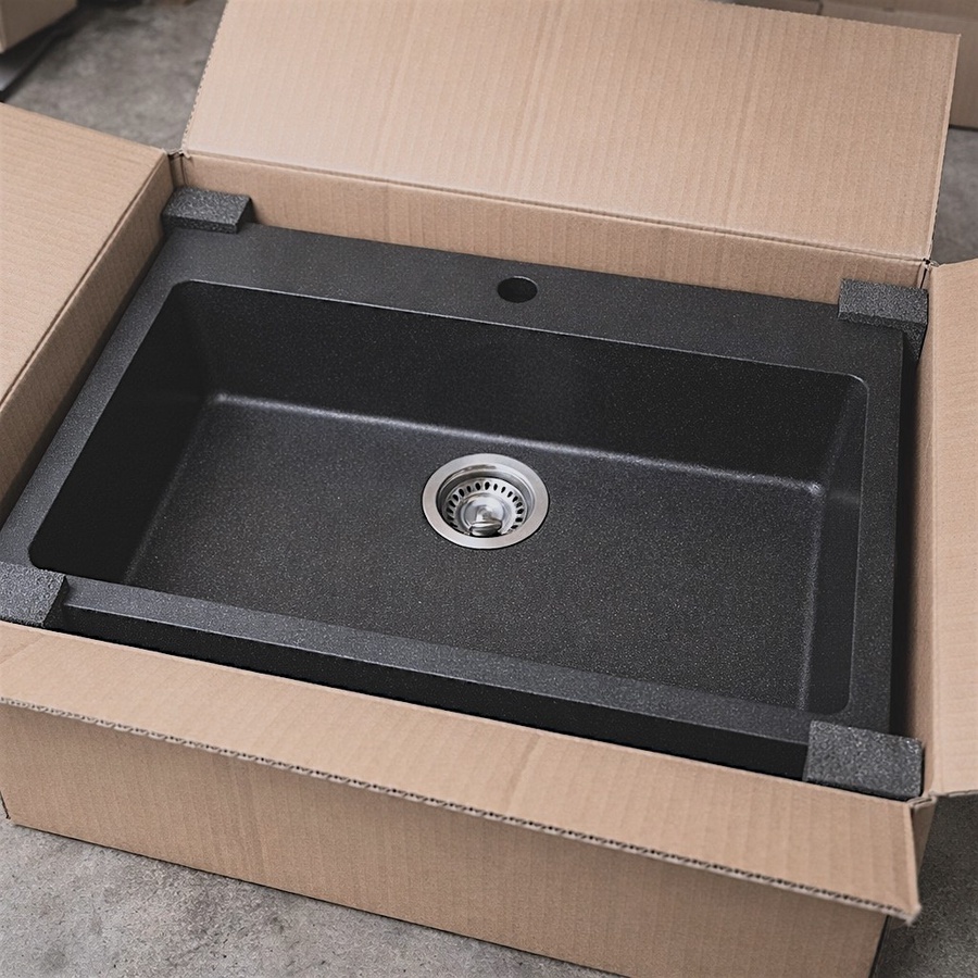  ​SAN PEDRO "AURORA" GRANITE COMPOSITE KITCHEN SINK 78X51 CM - MATTE BLACK