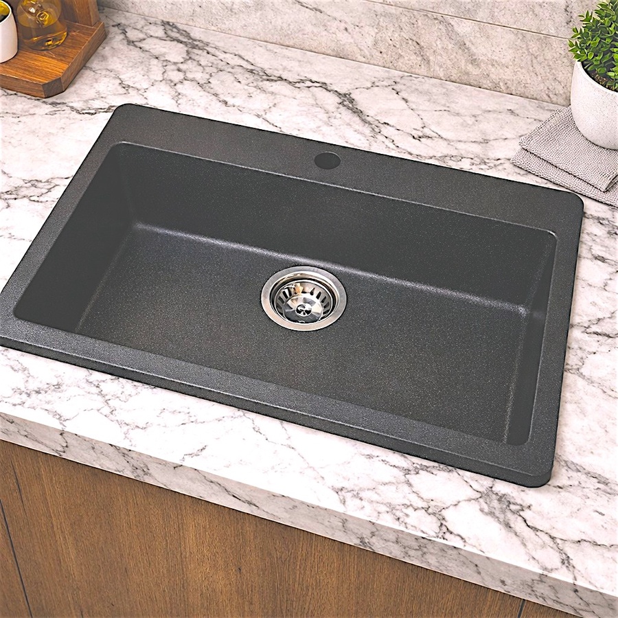  ​SAN PEDRO "AURORA" GRANITE COMPOSITE KITCHEN SINK 78X51 CM - MATTE BLACK