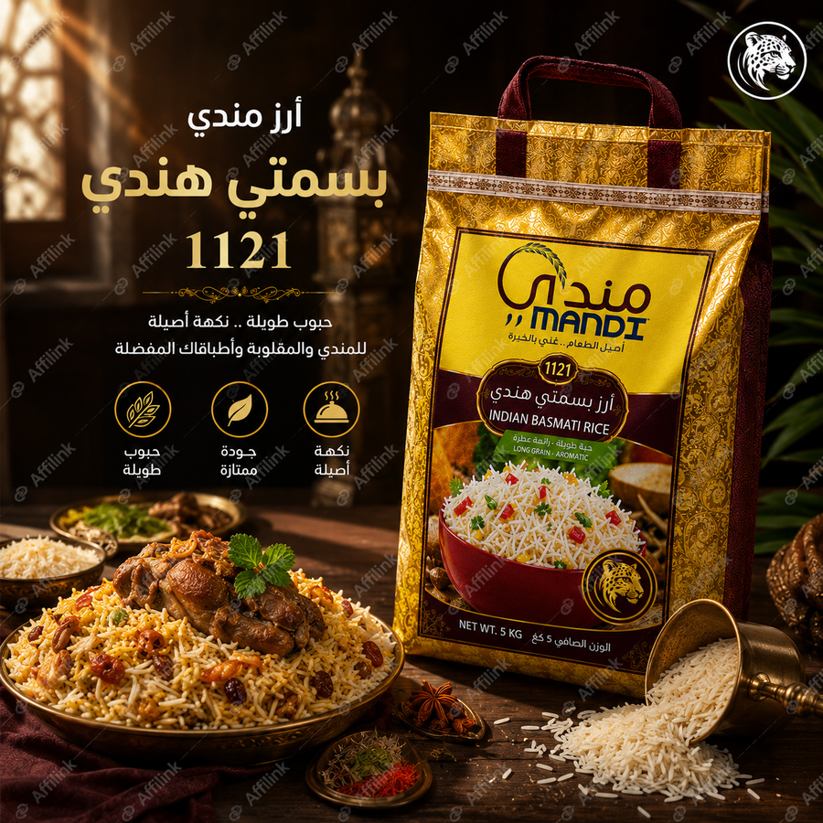 رز مندي فاخر – أرز بسمتي طويل الحبة