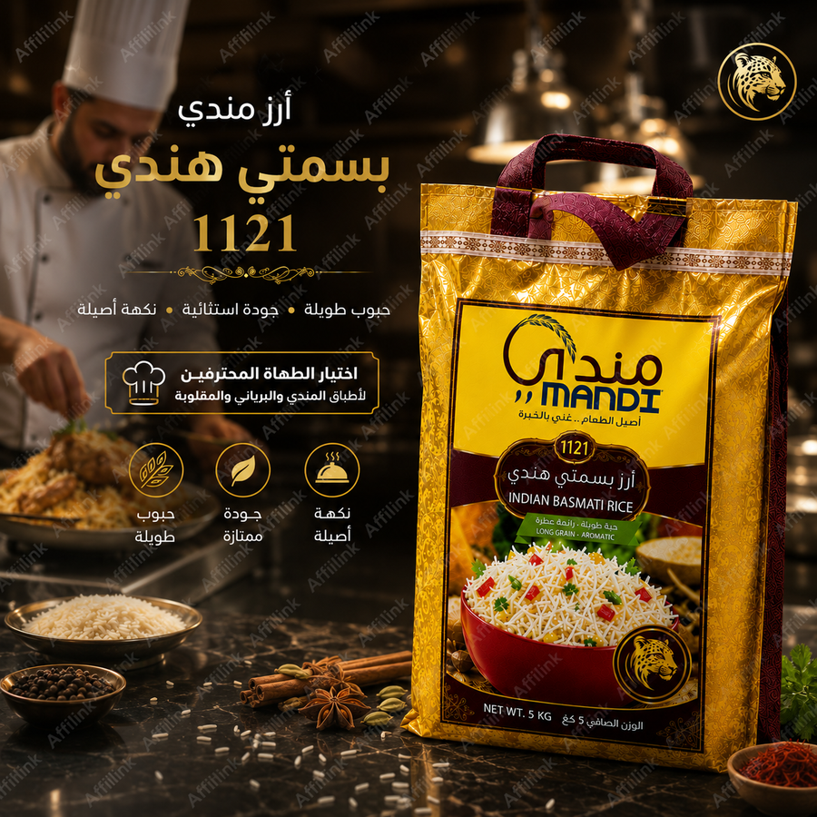 رز مندي فاخر – أرز بسمتي طويل الحبة