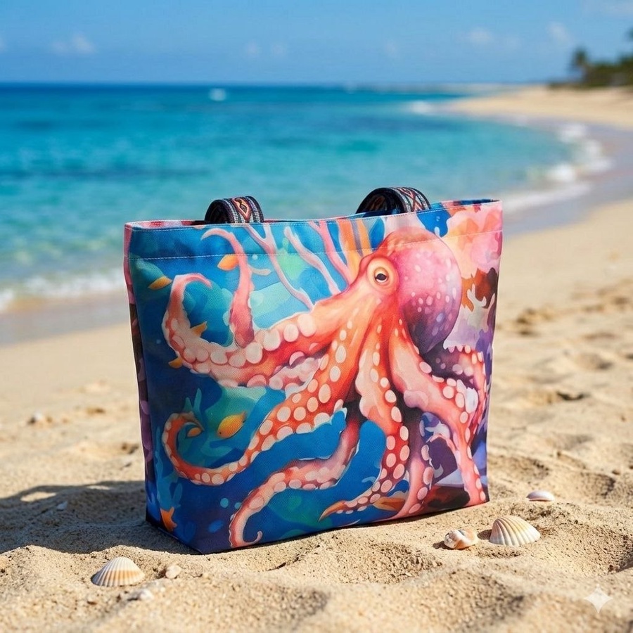  شنطة توتي صيفي للبحر (Tote Bag) بطبعات تريندي وحمالات عريضة | Demand & Beyond