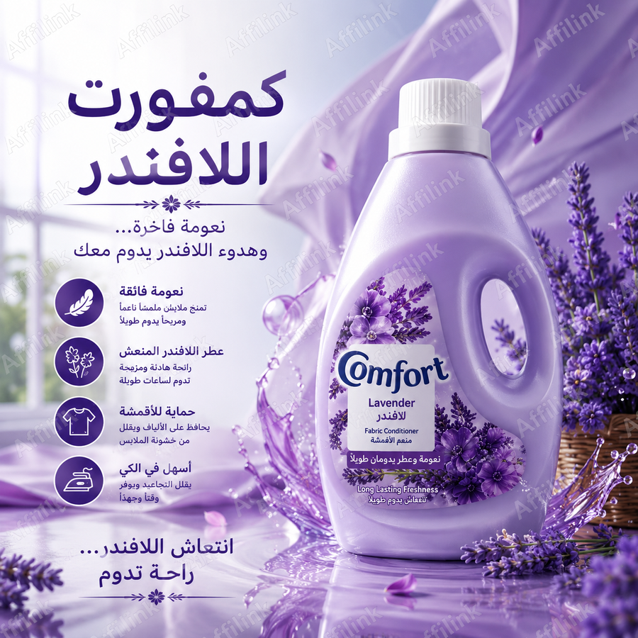 كمفورت اللافندر – نعومة فاخرة وعطر يدوم طويلًا لملابس أكثر انتعاشًا وأناقة