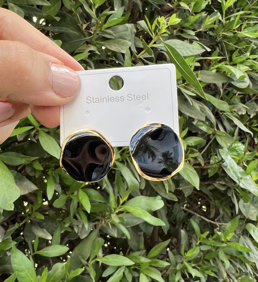 Black Onyx Stud Earrings