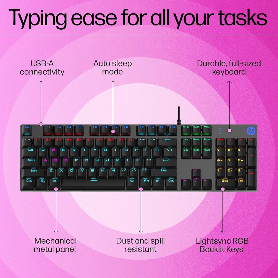 HP GK400F RGB Wired Gaming Mechanical Keyboard
