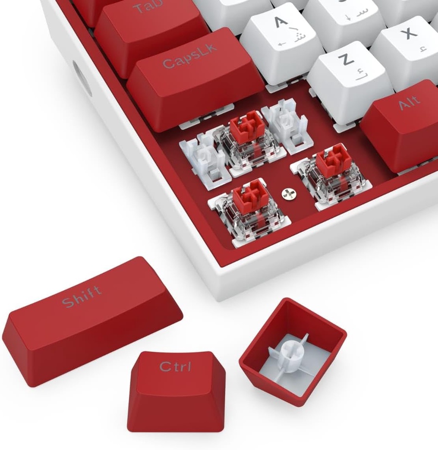 REDRAGON FIZZ K617 60% Wired Mechanical Keyboard, Red Switches
