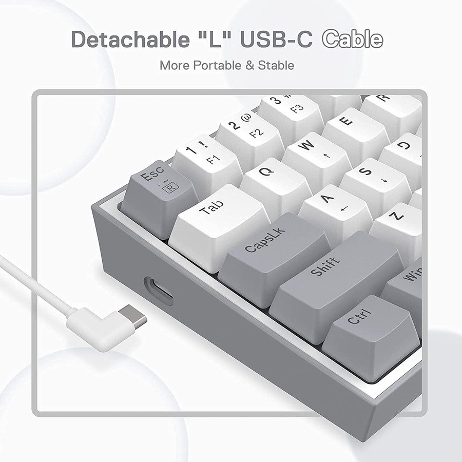 REDRAGON FIZZ K617 60% Wired Mechanical Keyboard, Red Switches