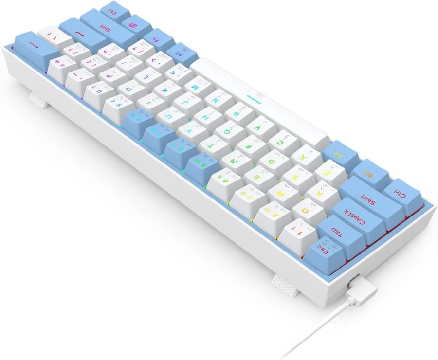 REDRAGON FIZZ K617 60% Wired Mechanical Keyboard, Red Switches