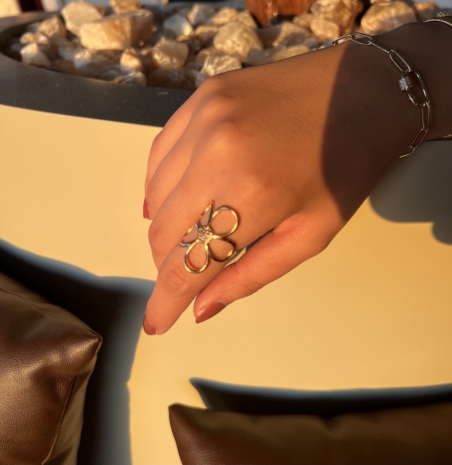 Large Hollow Rose Ring