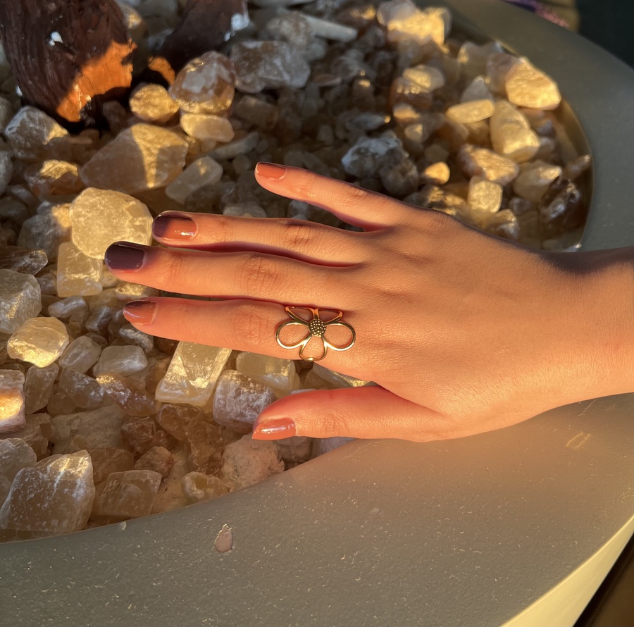 Large Hollow Rose Ring