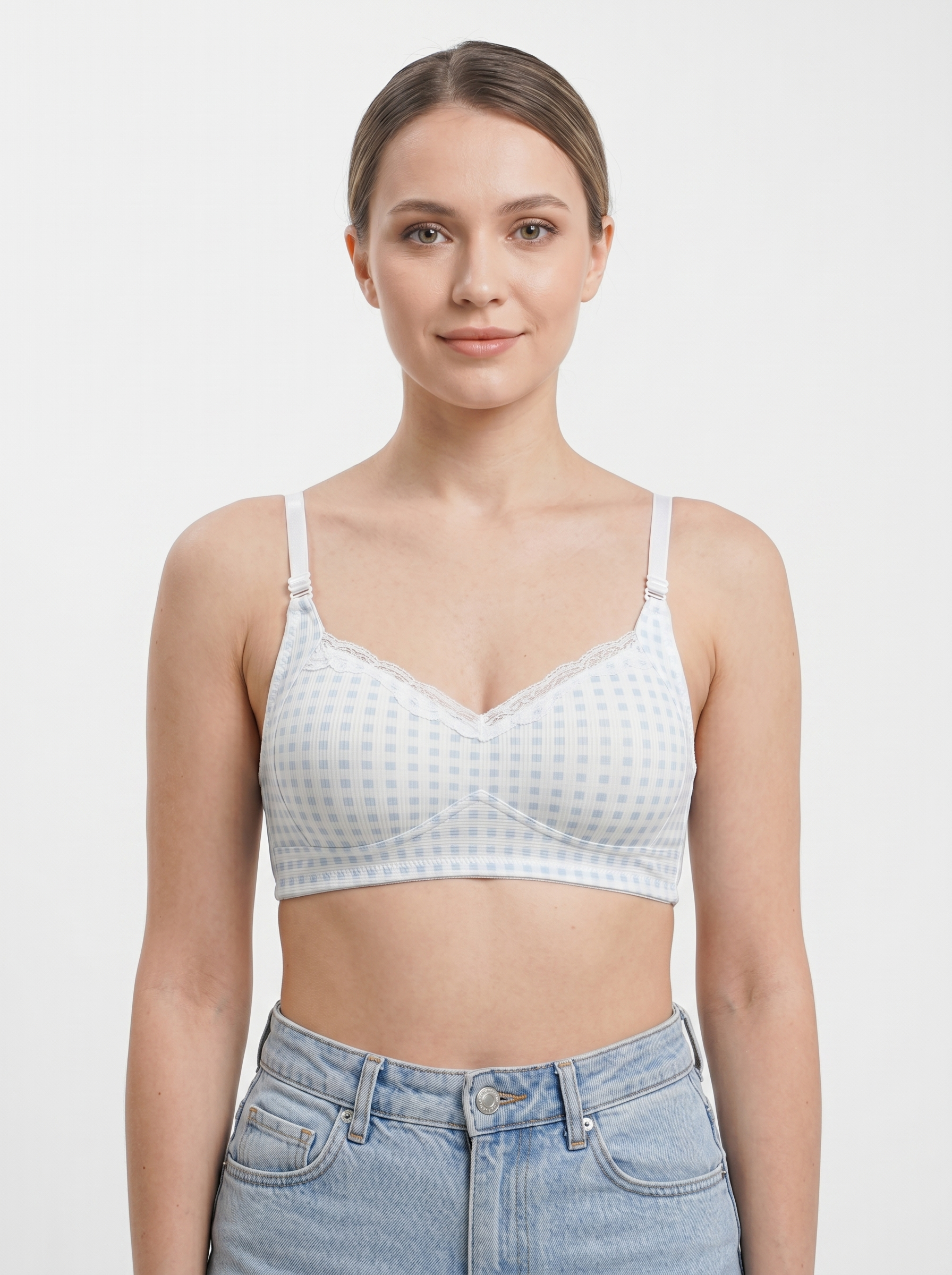Gingham Lace Teen Bra Set