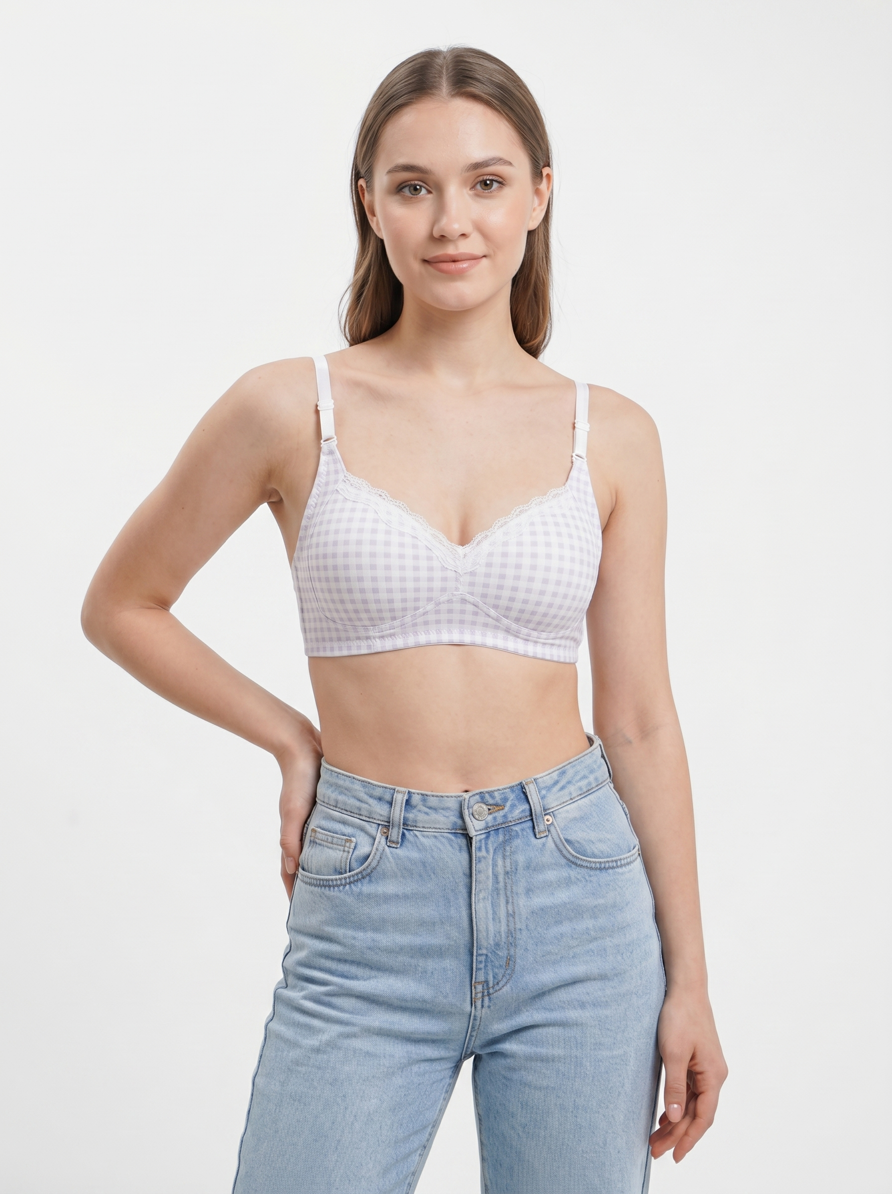 Gingham Lace Teen Bra Set