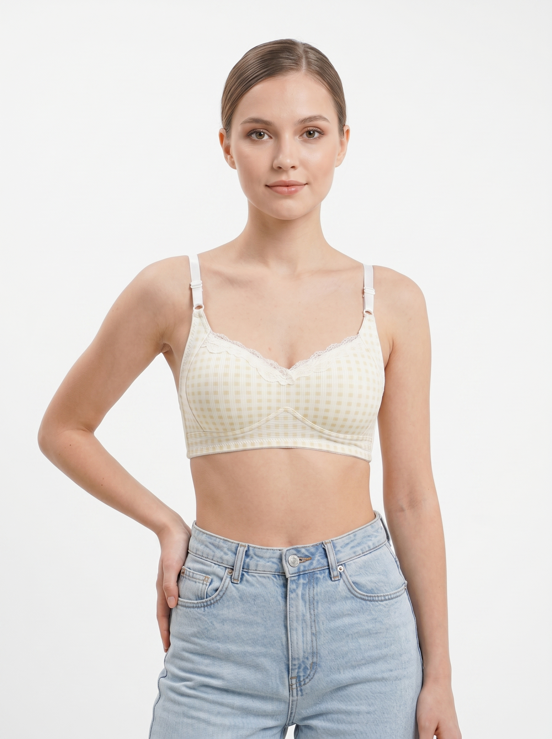 Gingham Lace Teen Bra Set