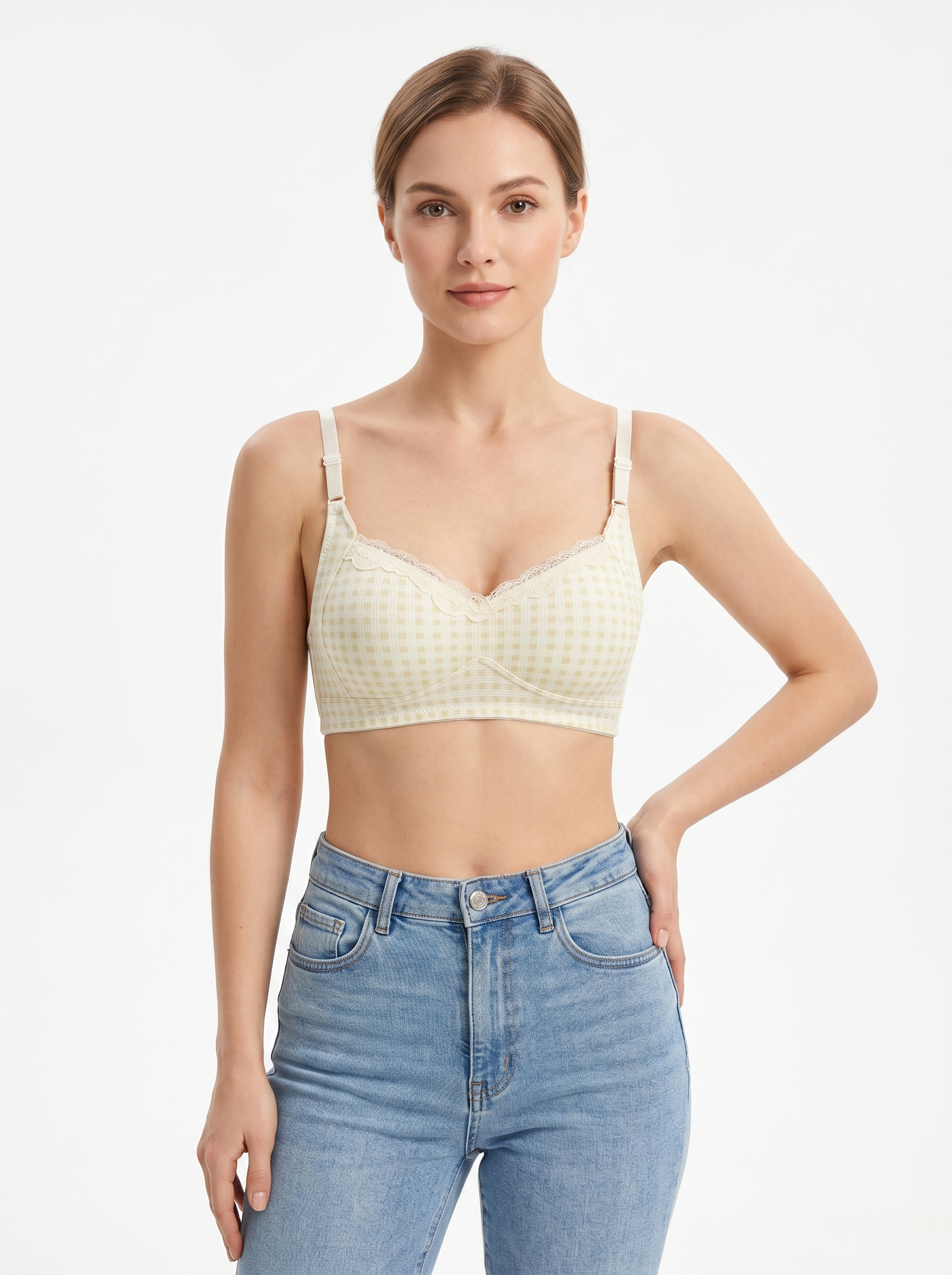 Gingham Lace Teen Bra Set