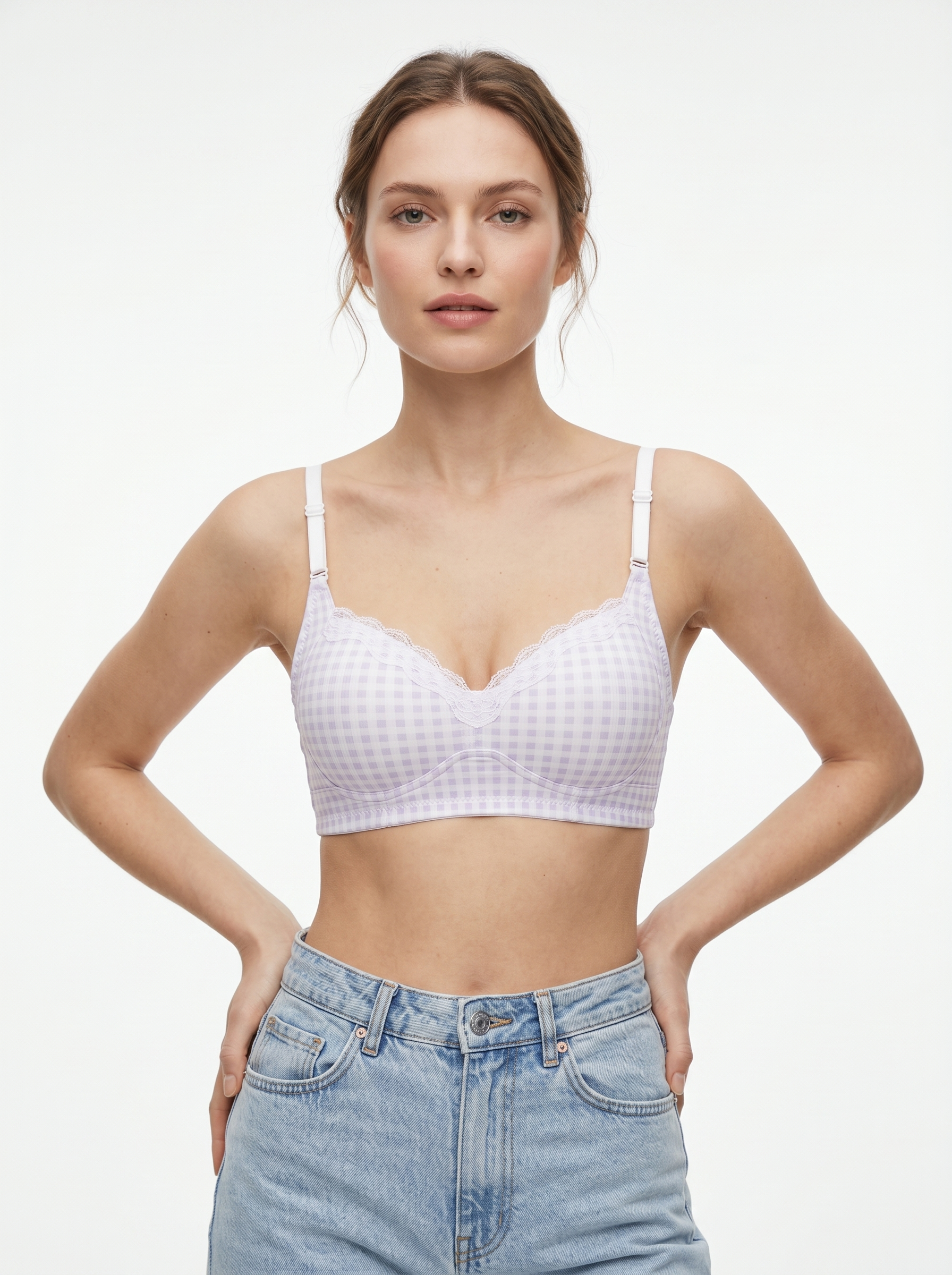 Gingham Lace Teen Bra Set