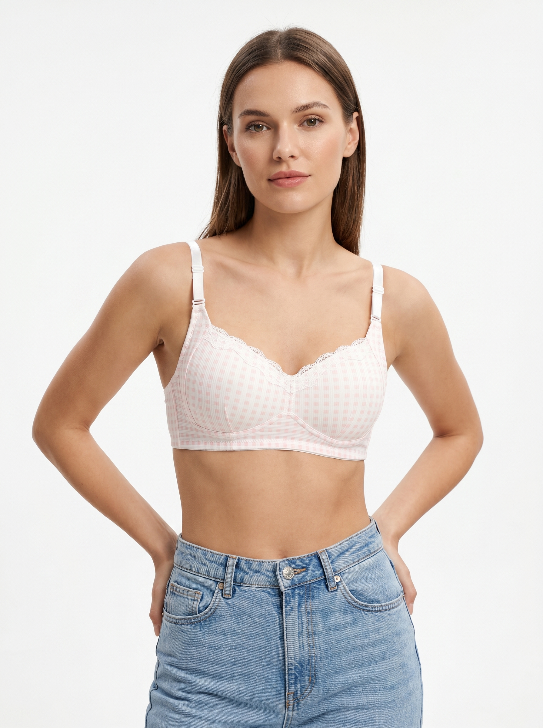 Gingham Lace Teen Bra Set