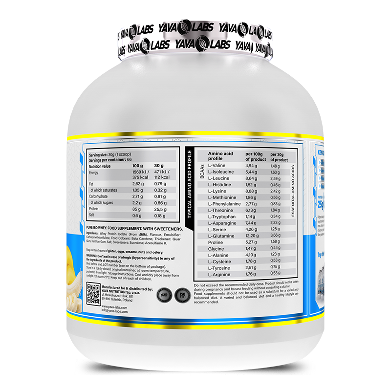 Yava Labs Pure Iso Whey Protein isolate-66Serv-2KG