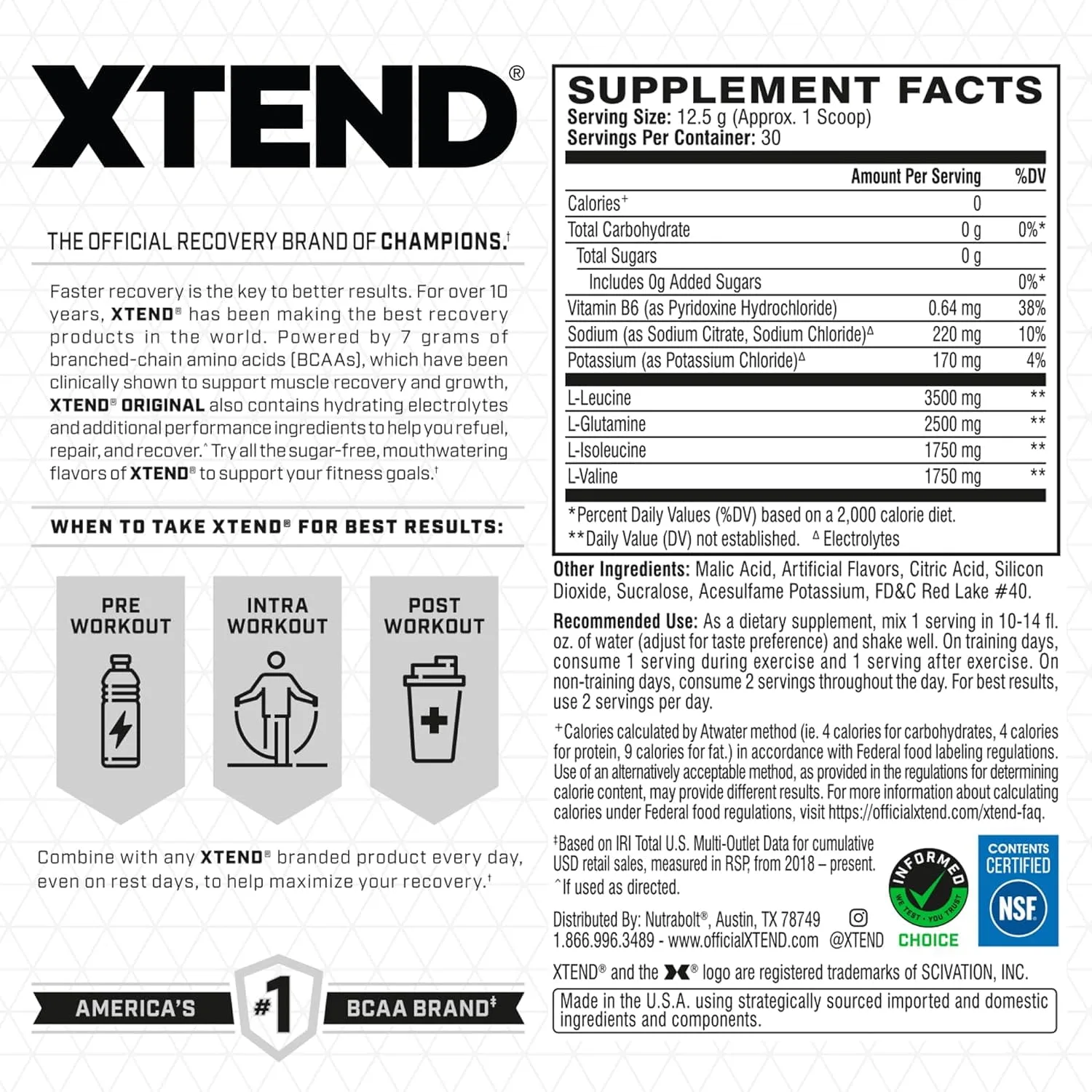 XTEND Original BCAA Powder 30 Servings