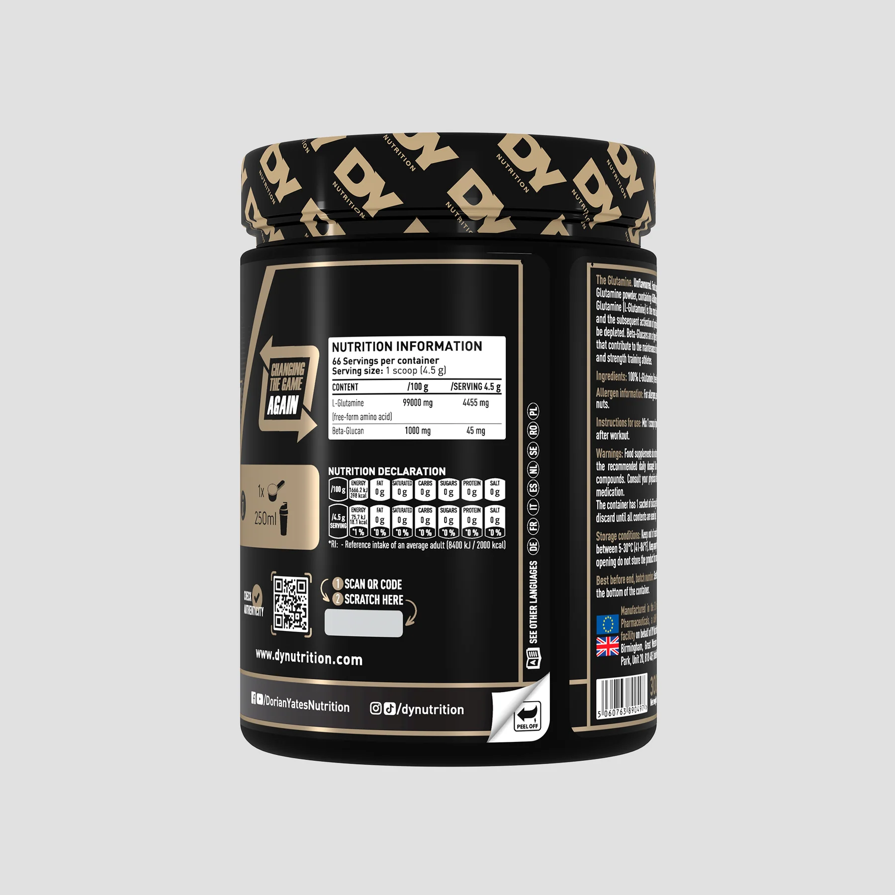 DY Nutrition The Glutamine 66 Servings