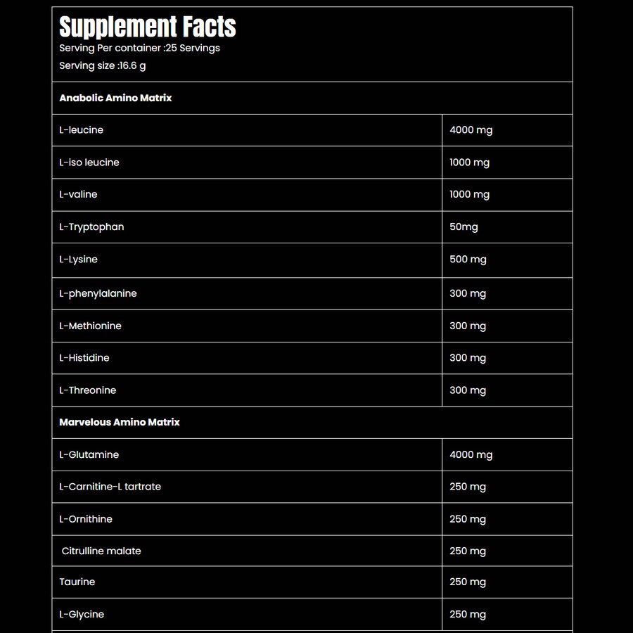 Marvelous Nutrition Maze Anabolic amino Acid Formula-400G-25Serv.-Strawberry
