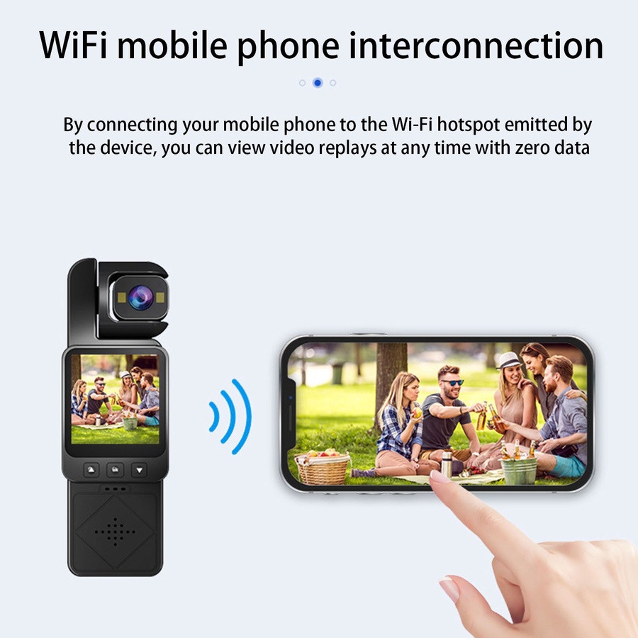 كاميرا تصوير ذكية 1080P WiFi مع شاشة HD ومانع اهتزاز
