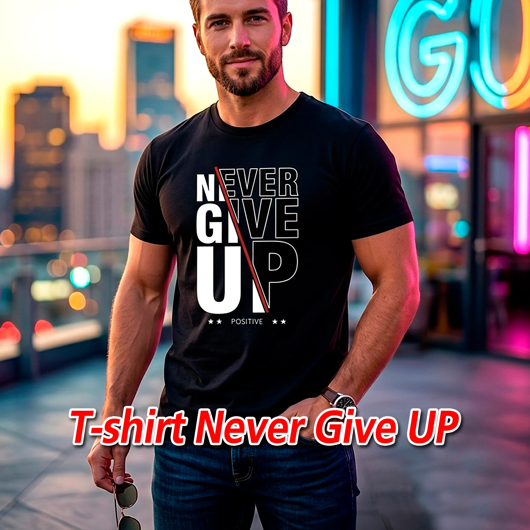 T-shirt Never Give UP