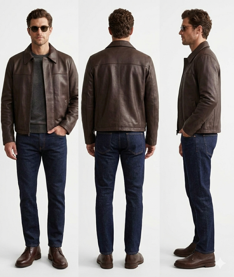 Dark brown leather Jacket