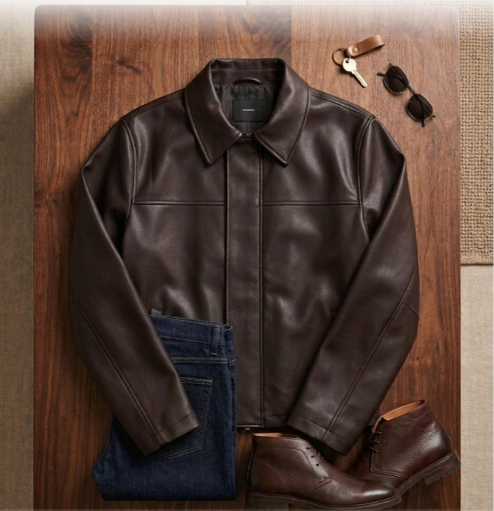 Dark brown leather Jacket