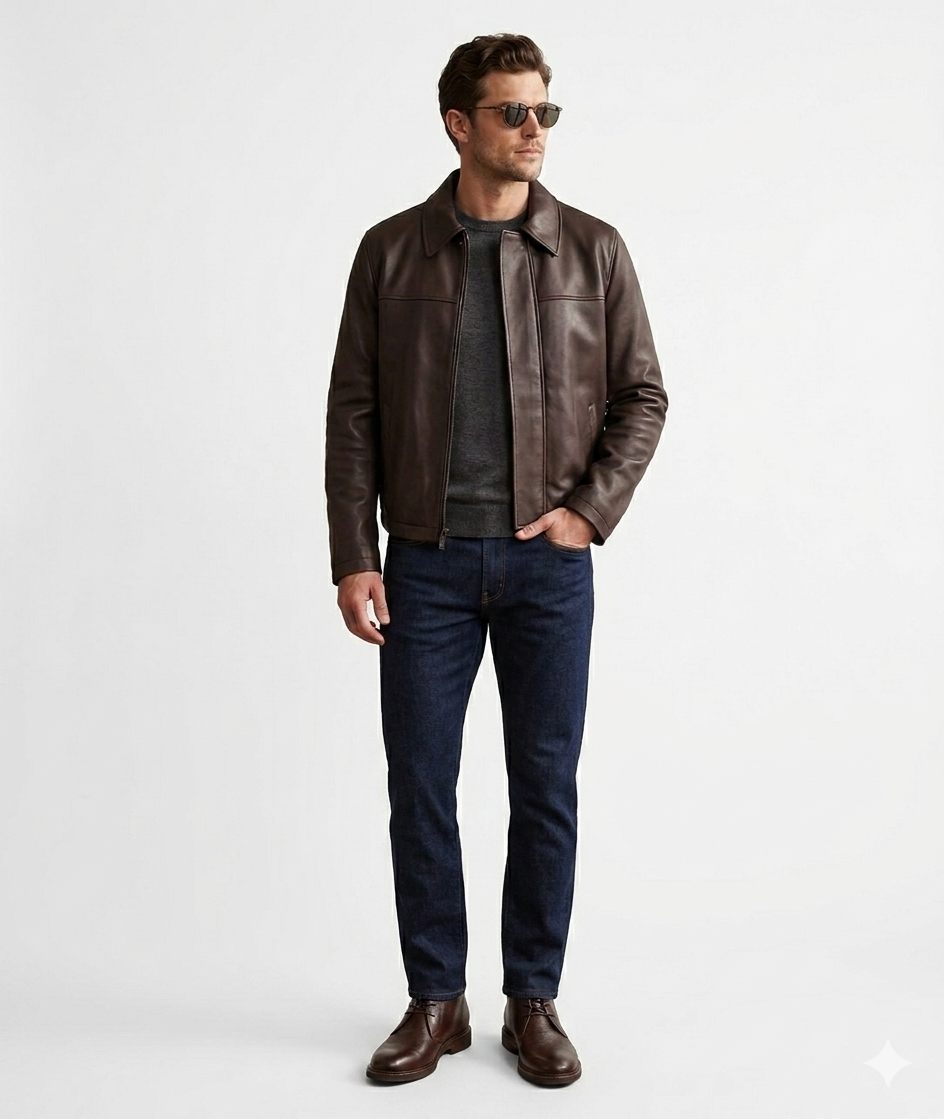 Dark brown leather Jacket