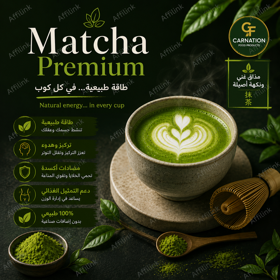 ماتشا بريميوم اليابانية – انتعاش طبيعي ونكهة غنية في كل كوب