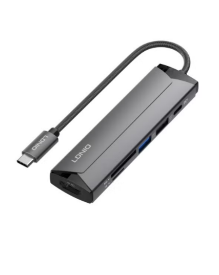 LDNIO DS-56H USB-C Multi-function Docking Station PD100W USB-C Type-C To PD3.0 HDMI USB2.0 SD TF Data Port