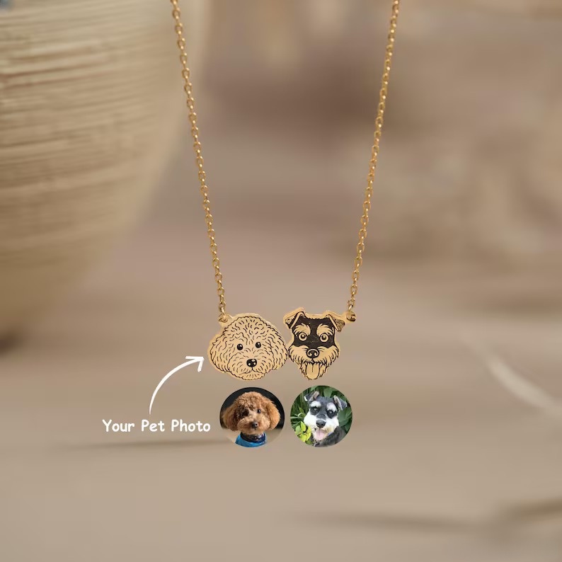 Engraved Pet Portrait Necklace