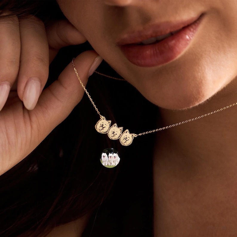 Engraved Pet Portrait Necklace