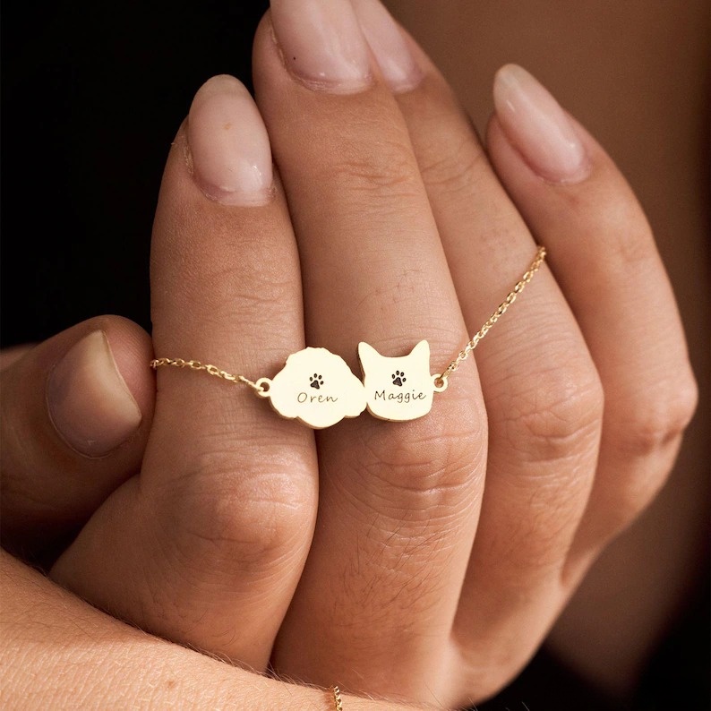 Engraved Pet Portrait Necklace