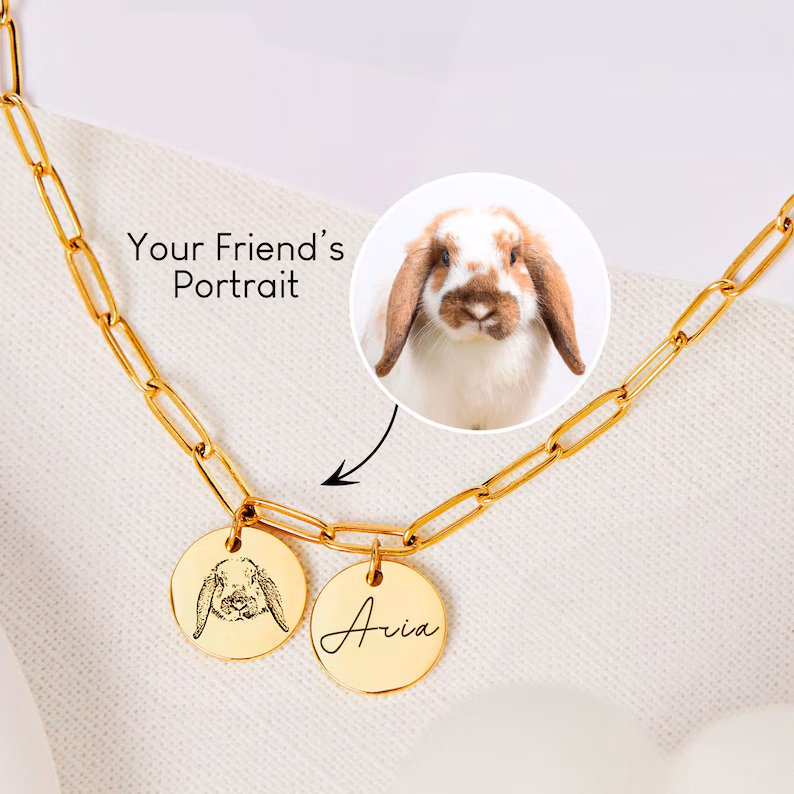 Engraved Pet Portrait Necklace