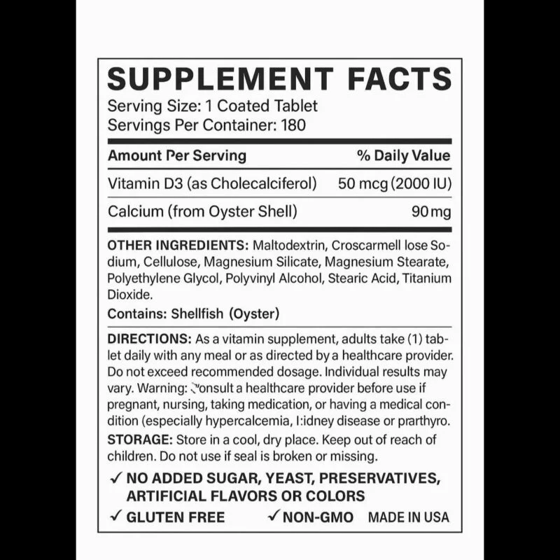 Calcium +D3 2000IU (180 cap)