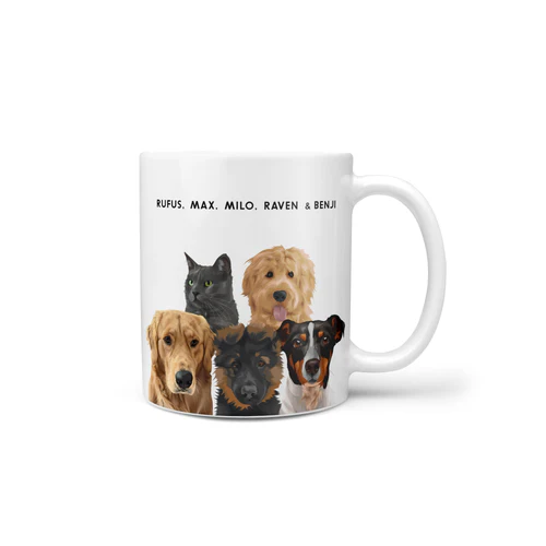 Custom Modern Pet Portrait Mug