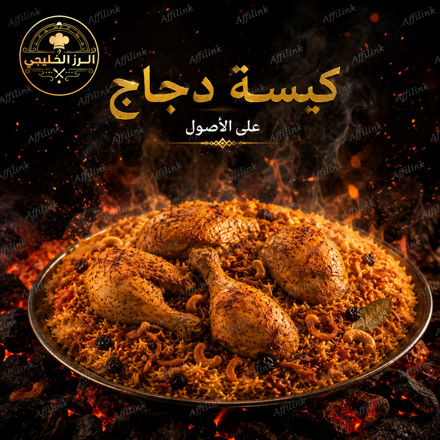 كبسة الدجاج على الأصول – دجاج طري وأرز فاخر بالبهارات العربية الأصيلة