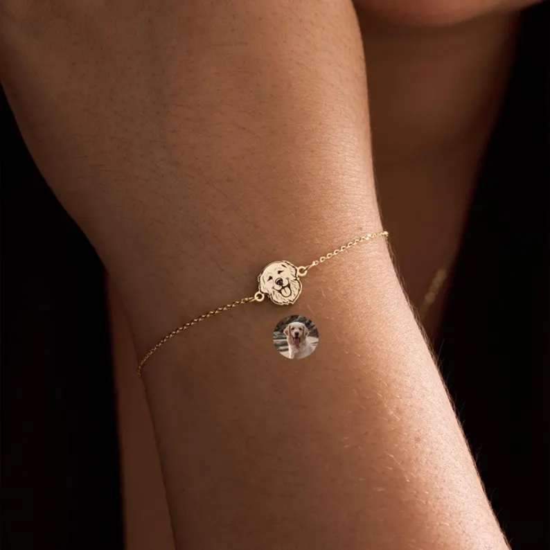 Engraved Pet Portrait bracelet