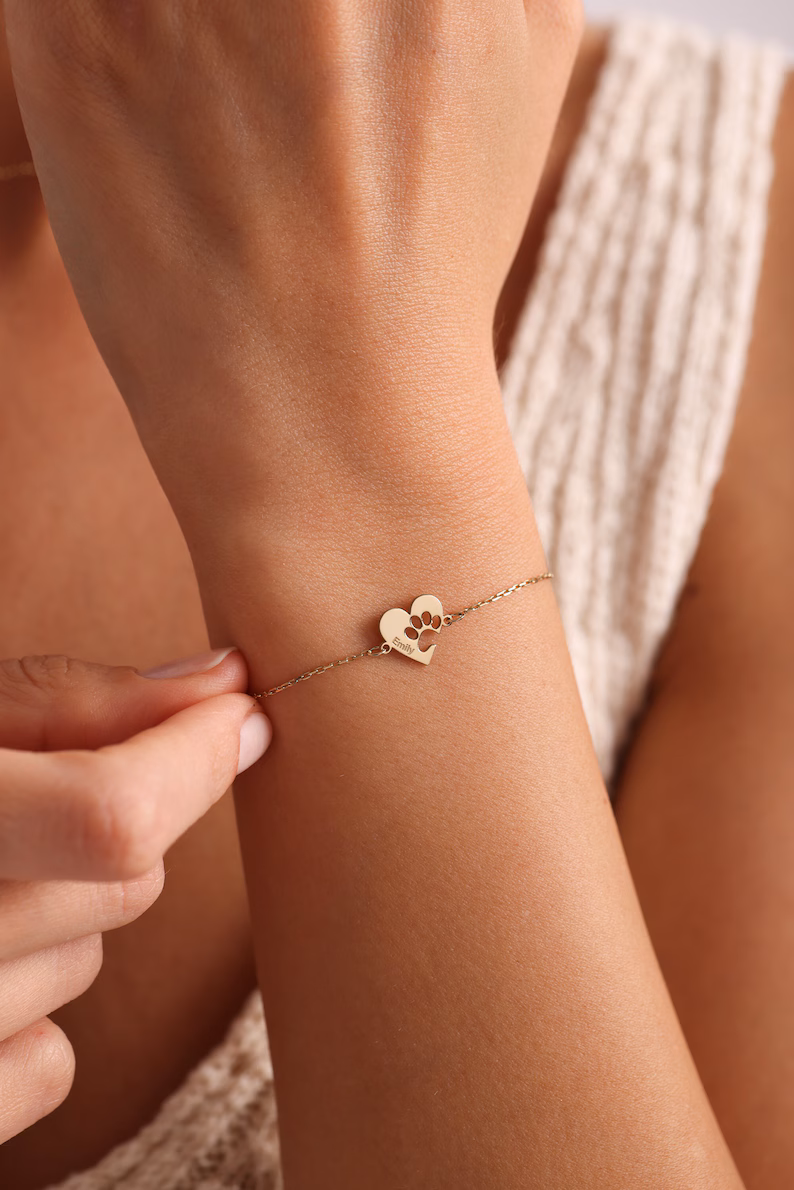 Paw Print Bracelet,Dog/Cat Paw Bracelet