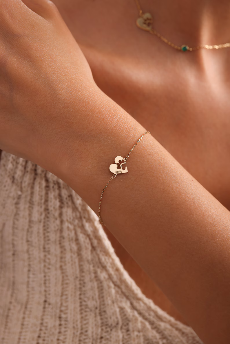 Paw Print Bracelet,Dog/Cat Paw Bracelet