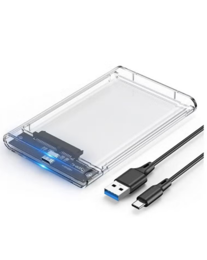 LAVA 2.5-inch external hard drive rack - USB Type-C, transparent cover, SATA support for fast data transfer