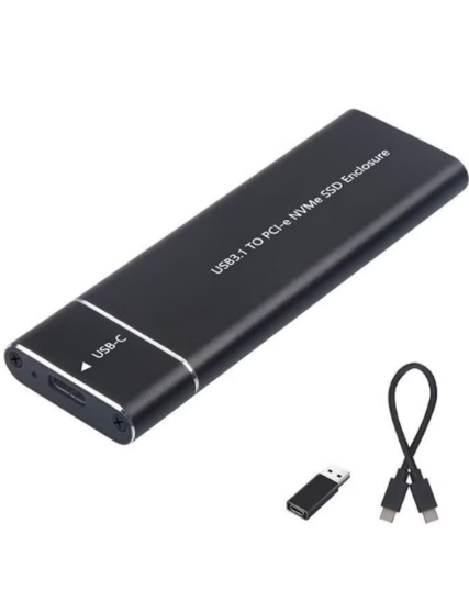 Type-C NVMe NGFF PCIe SSD Enclosure – NVMe M-Key to USB 3.1 Gen 2 Adapter Case, 10Gbps High-Speed External SSD