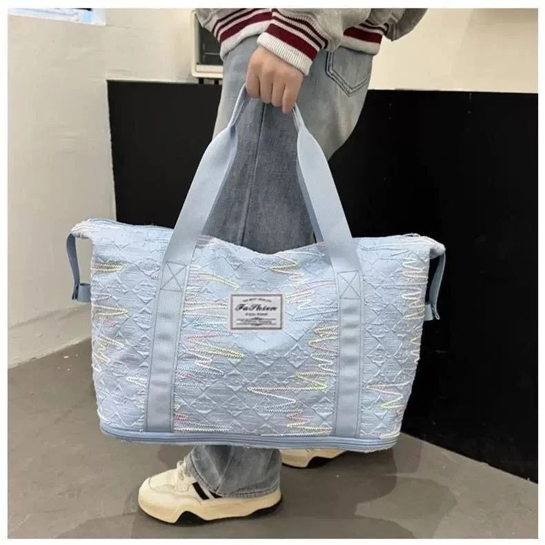 شنطة سفر ورحلات قماش مطرزة - قابلة للتوسيع (Tote Bag) | Demand & Beyond