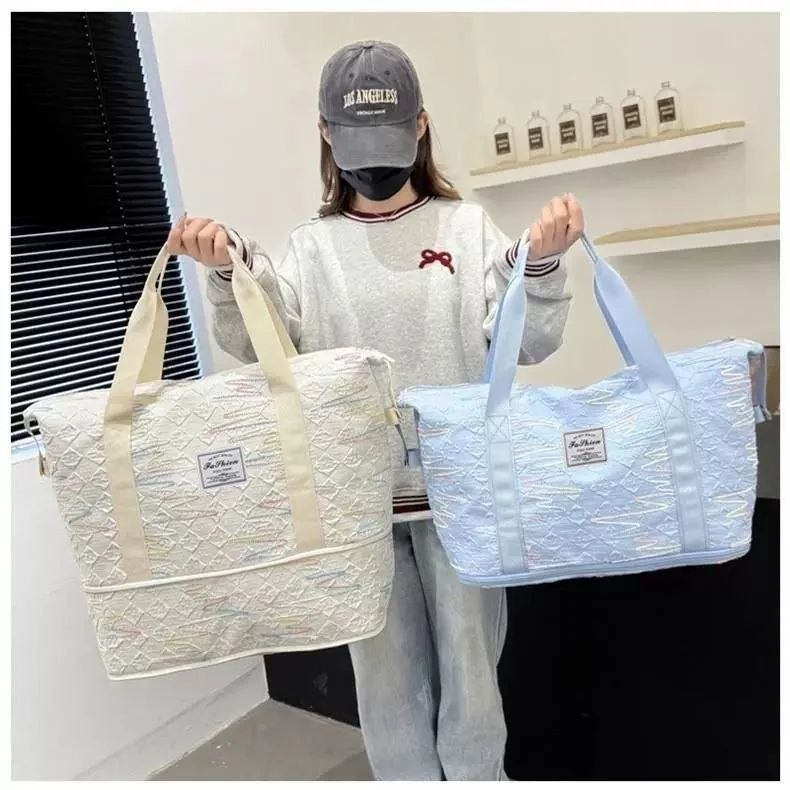 شنطة سفر ورحلات قماش مطرزة - قابلة للتوسيع (Tote Bag) | Demand & Beyond
