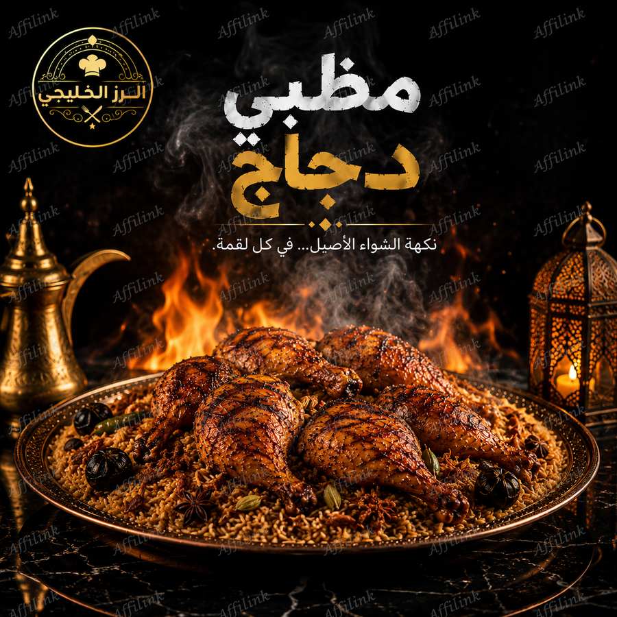 مظبي الدجاج الخليجي – نكهة الشواء الأصيل مع أرز بسمتي فاخر