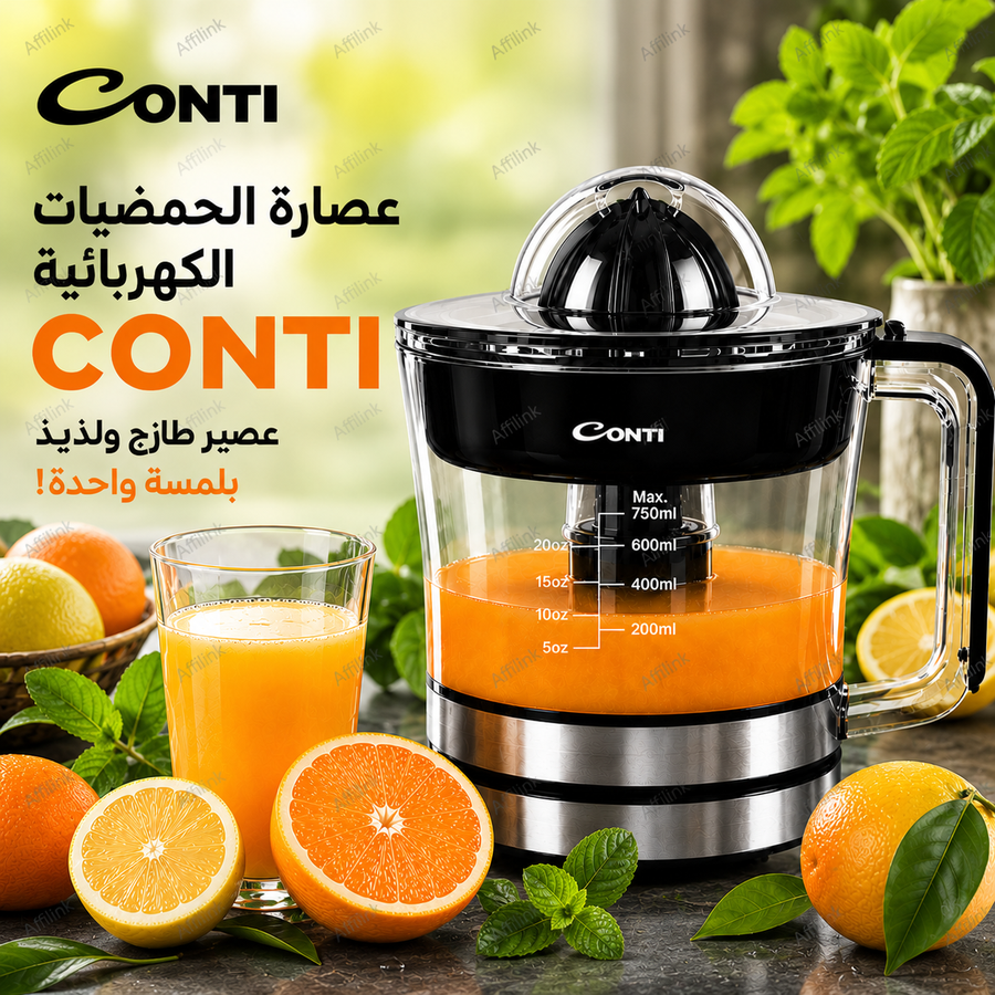 عصارة الحمضيات الكهربائية CONTI – استمتع بعصير طازج خلال ثوانٍ بلمسة واحدة