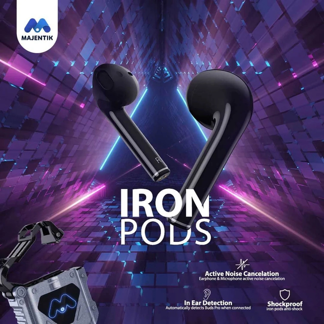 سماعة ألعاب Iron Pods بصوت محيطي  (Low Latency)