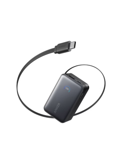 Anker Nano Power Bank, Portable Charger With 2.3 ft InstaCord Retractable Cable, 45W